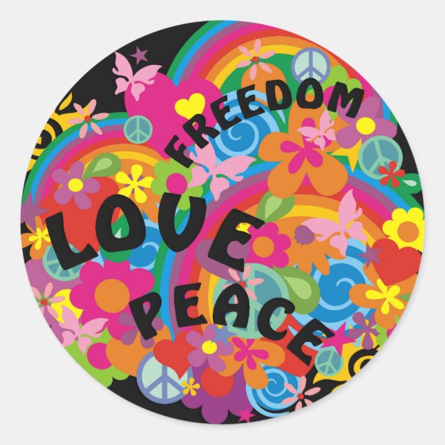 Sticker Rond Arc en arc-en-ciel | noir (Devant)