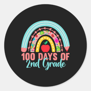 Sticker Rond Arc-en-ciel 100 jours de 2e année 100e jour enseig