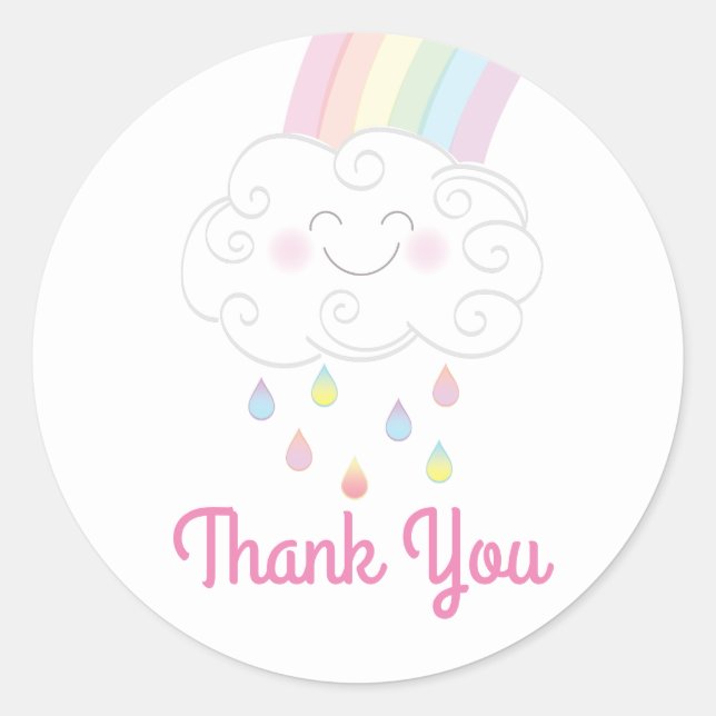 Sticker Rond Arc-en-ciel Baby shower (Devant)