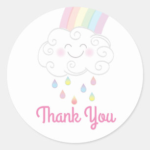 Sticker Rond Arc-en-ciel Baby shower