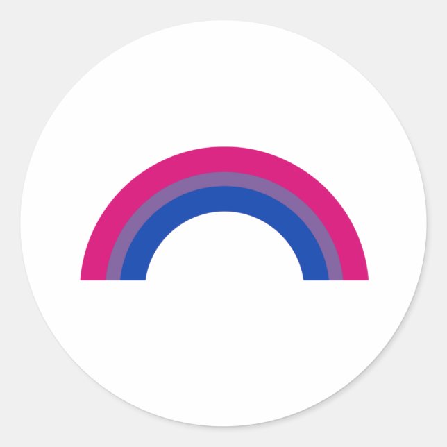 Sticker Rond Arc-en-ciel bisexuel (Devant)