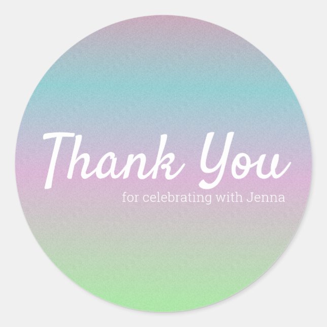 Sticker Rond Arc-en-ciel Coloré Faux Sprinkings (Devant)