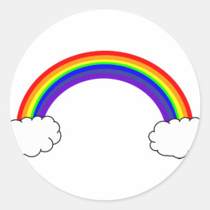 Sticker Rond Arc-en-ciel dans les nuages
