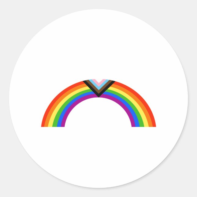 Sticker Rond Arc-en-ciel de la fierté Progress (Devant)