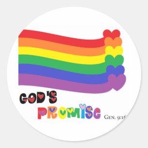 Sticker Rond Arc-en-ciel de la promesse de Dieu