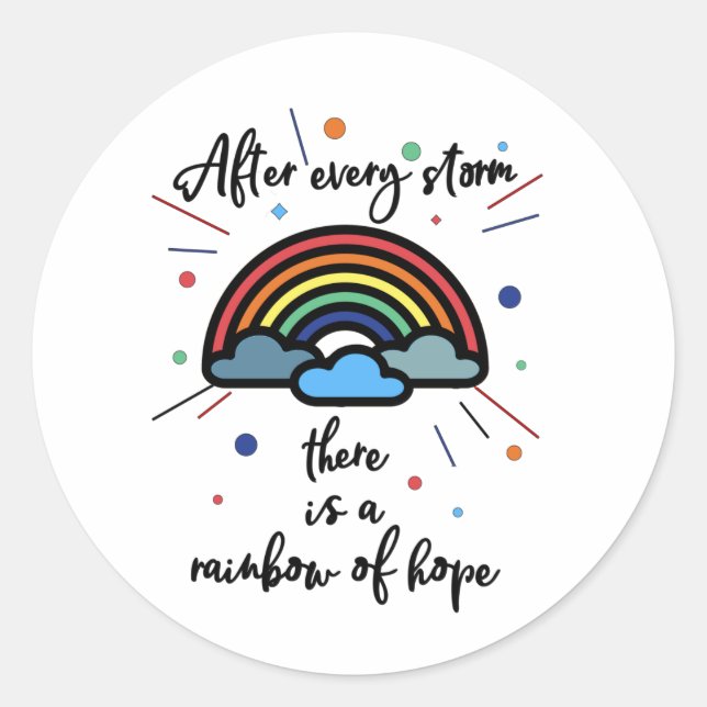 Sticker Rond Arc-en-ciel de l'espoir (Devant)