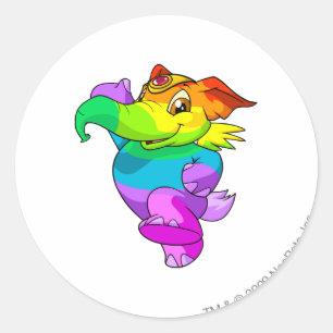 Sticker Rond Arc-en-ciel d'Elephante