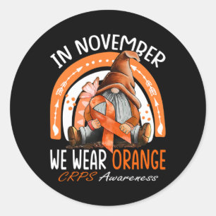 Sticker Rond Arc-en-ciel En Novembre Nous Portons La Sensibilis