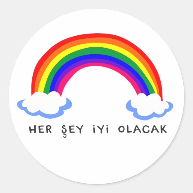 Sticker Rond arc-en-ciel espoir coronavirus corona virus symbol (Devant)