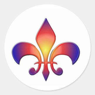 Sticker Rond Arc-en-ciel Fleur de Lis