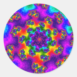 Sticker Rond Arc-en-ciel fleuri