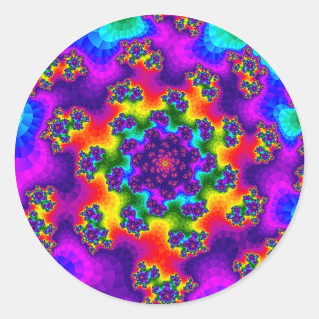 Sticker Rond Arc-en-ciel fleuri (Devant)