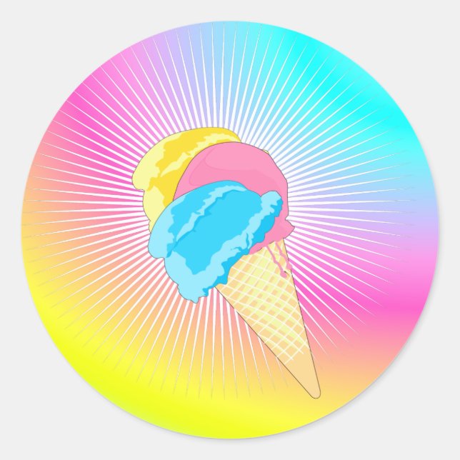 Sticker Rond Arc-en-ciel glacé (Devant)