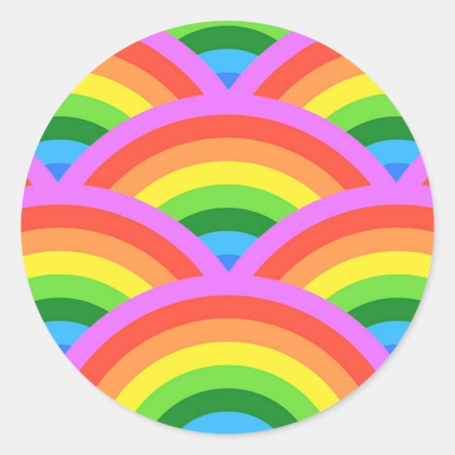 Sticker Rond Arc-en-ciel heureux (Devant)