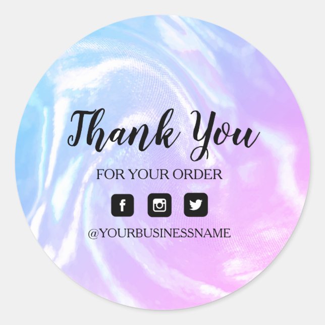 Sticker Rond Arc-en-ciel holographique | Élégance et harmonie (Devant)