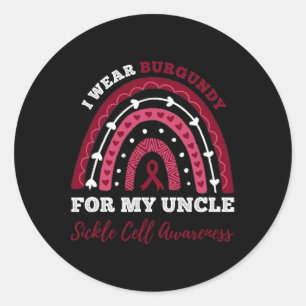 Sticker Rond Arc-En-Ciel Je Porte La Bourgogne Pour Mon Oncle C