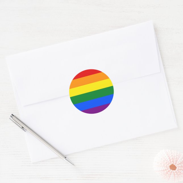 Sticker Rond Arc-en-ciel LGBT Pride (Enveloppe)