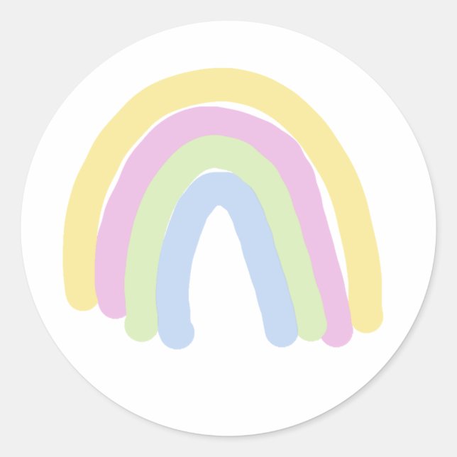Sticker Rond Arc-en-ciel pastel (Devant)