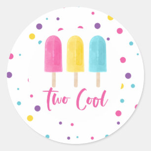 Sticker Rond Arc-en-ciel Pop Deux Cool 2ème Anniversaire