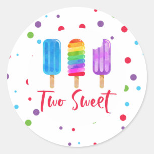 Sticker Rond Arc-en-ciel Pop Two Sweet 2e anniversaire