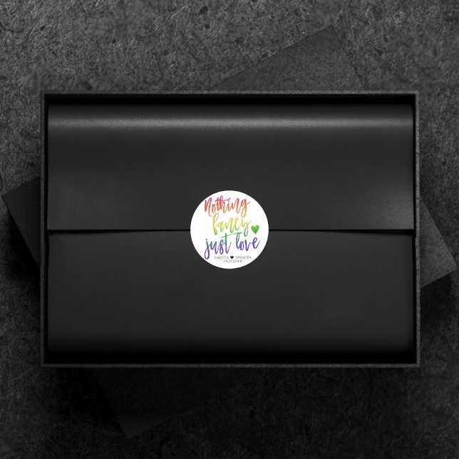 Sticker Rond Arc en ciel Rien de fantaisie Juste l'amour | MARI (Créateur téléchargé)