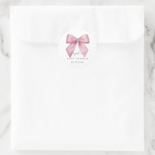 Sticker Rond Arc en ciel rose pour Baby Shower Mignonne