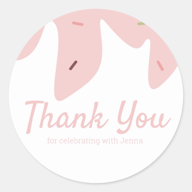 Sticker Rond Arc-en-ciel Saupoudrer de crème glacée Glacé Glacé (Devant)