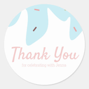 Sticker Rond Arc-en-ciel Saupoudrer de crème glacée Glacé Glacé