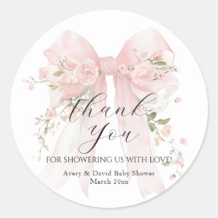 Sticker Rond Arc floral élégant Baby Shower Fille Fleur