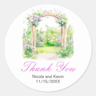 Sticker Rond Arc Mariage floral de printemps