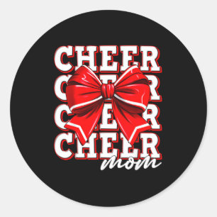 Sticker Rond Arc pour Maman Cheerleader Plus Grand Fan Équipe R