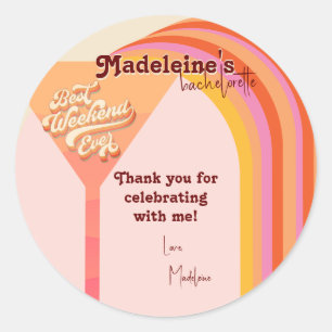 Sticker Rond Arc rétro Vintage coucher de soleil Abstrait Bache