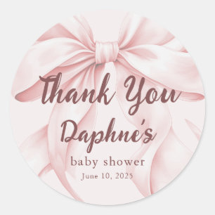Sticker Rond Arc rose vif avec élégant baby shower de script