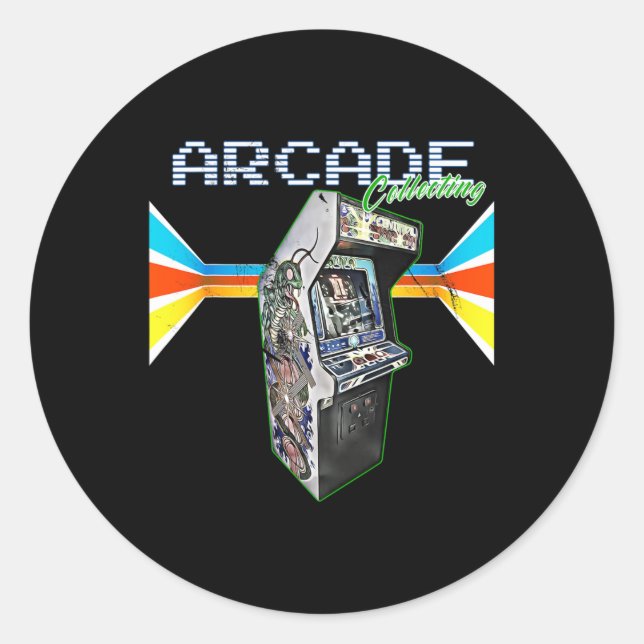 Sticker Rond Arcade Cabinet Machine 1970 1980 1990 (Devant)