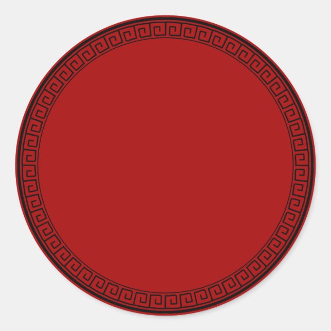 Sticker Rond Arcadia rouge avec cadre en cercle noir (Devant)