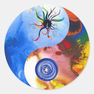 Sticker Rond Archangel Luci & Archangel Michael Yin bâton de ya