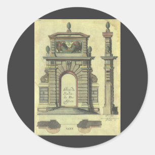Sticker Rond Arche de la porte de jardin vintage, architecture