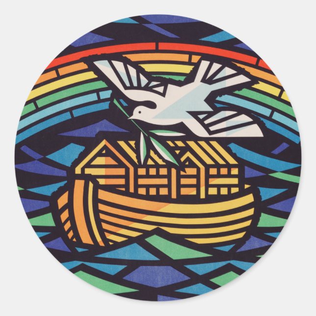 Sticker Rond Arche de Noé avec Saint-Esprit (Devant)