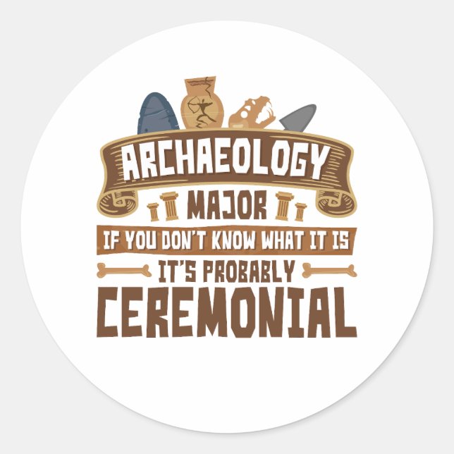 Sticker Rond Archéologie Cérémonie amoureuse des étudiants prin (Devant)