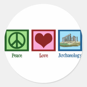 Sticker Rond Archéologie de l'amour pour la paix