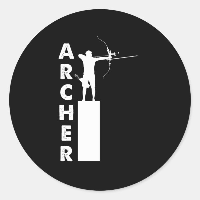 Sticker Rond Archer Archer Archer Bow Bowman Arrow Cible tir Gi (Devant)