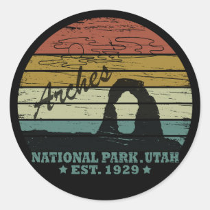 Sticker Rond Arches Parc National Utah Delicate Arch vintage