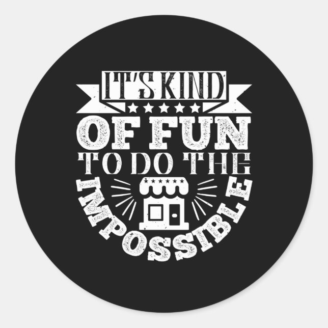 Sticker Rond Architecte - C'est un peu amusant de faire l'impos (Devant)