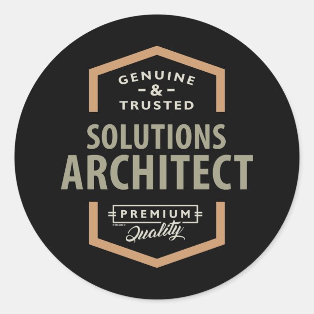 Sticker Rond Architecte de solutions (Devant)