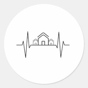 Sticker Rond Architecte Heartbeat Houses