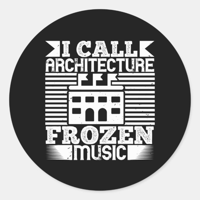 Sticker Rond Architecte - J'Appelle Architecture Frozen Music (Devant)