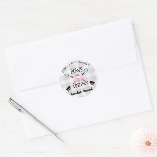Sticker Rond Arcs ou Flèches de Révélation du Sexe Baby Shower