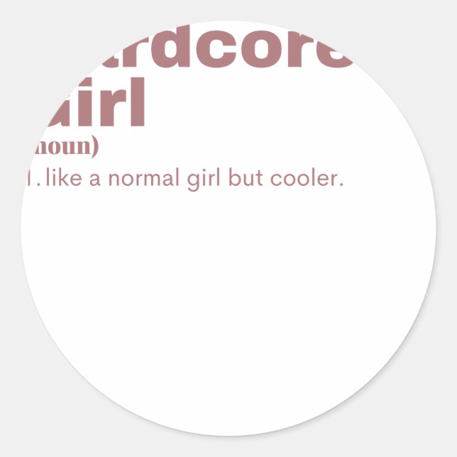 Sticker Rond ardcore Girl - Hardcore (Devant)