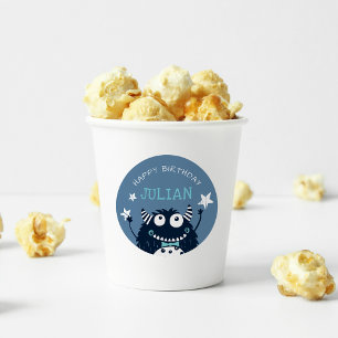 Sticker Rond Ardoise   Petit Monster Anniversaire de enfant per