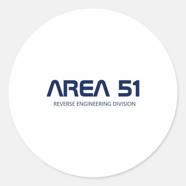 Sticker Rond Area 51 Reverse Engineering Alien Ufo Paranormal  (Devant)